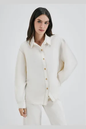 Hering Camisa Feminina Manga Longa Em Sarja