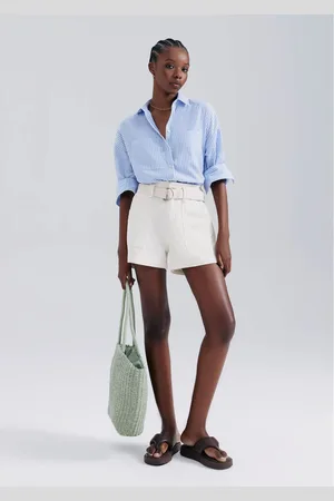 Hering Shorts Feminino Em Sarja Com Cinto
