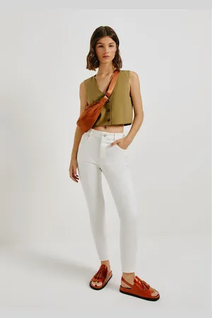 Hering Calça Feminina Skinny Cintura Média Em Sarja Com Elastano