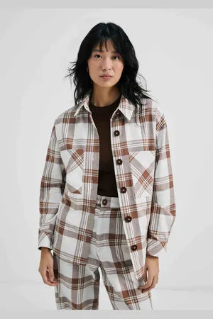 Hering Camisa Feminina Manga Longa Oversized Xadrez