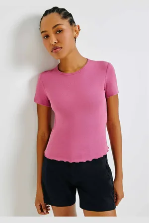 Hering Blusa Feminina Cropped Em Ribana Canelada Com Fru Fru