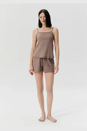 Hering Pijama Curto Feminino Em Ribana Com Linho