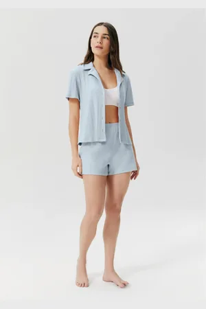 Hering Pijama Curto Feminino Canelado Gola Resort