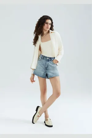 Hering Shorts Jeans Feminino Cintura Média