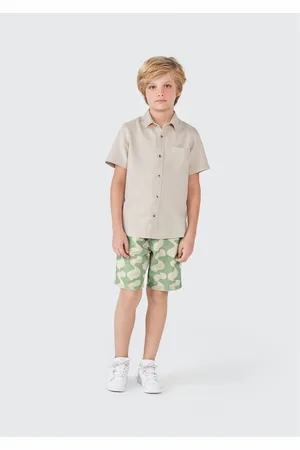 Hering Bermuda Infantil Menino Com Linho