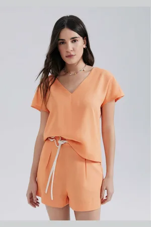 Hering Blusa Feminina Manga Curta Em Viscolinho