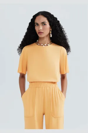 Hering Blusa Feminina Manga Evasê Em Viscose Creponada