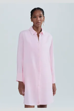 Hering Vestido Chemise Curto Com Linho