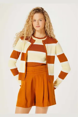 Hering Cardigan Feminino Listrado Em Tricô