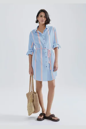 Hering Vestido Chemise Manga Longa Fio Tinto