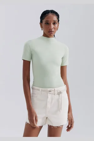 Hering Blusa Básica Feminina Gola Alta Em Ribana Canelada