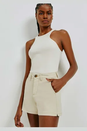 Hering Shorts Básico Feminino Chino Cintura Média Em Sarja