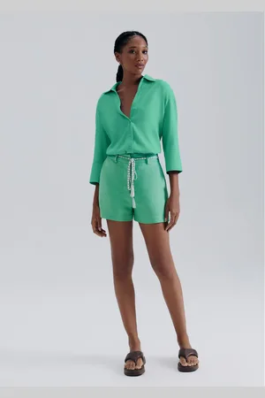 Hering Shorts Feminino Alfaiataria Com Linho
