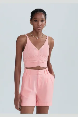 Hering Shorts Feminino De Alfaiataria Em Linho