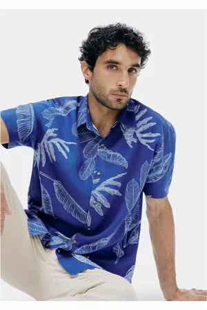 Hering Camisa Masculina Manga Curta Estampada Em Linho