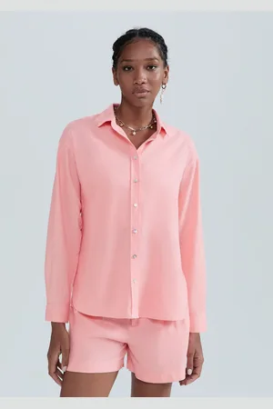 Hering Camisa Feminina Manga Longa Oversized Em Linho