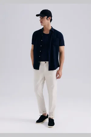 Hering Calça Masculina Chino Listrada Com Linho