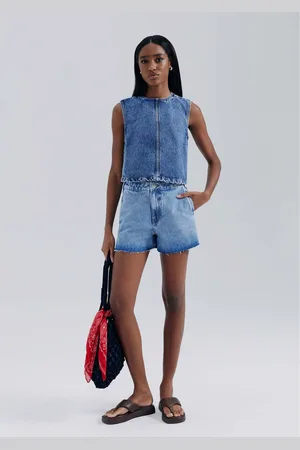 Hering Shorts Jeans Feminino Barra A Fio