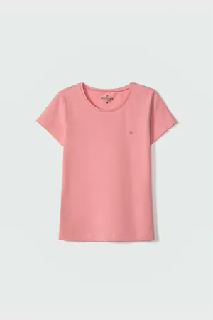 Hering Blusa Básica Infantil Menina Manga Curta Slim Com Bordado Coração