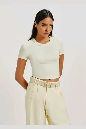 Hering Blusa Básica Feminina Cropped Em Ribana Canelada