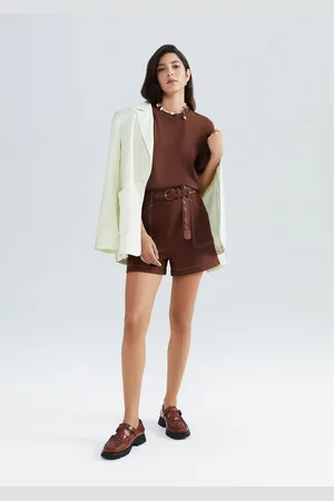 Hering Shorts Feminino Cintura Alta Com Linho