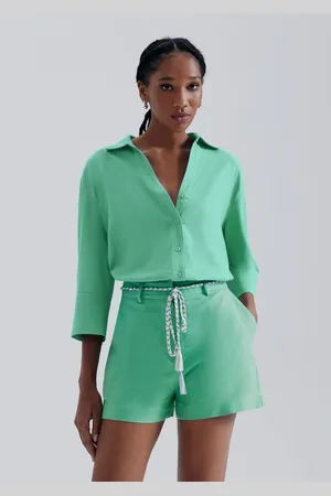 Hering Camisa Feminina Manga 7/8 Com Linho