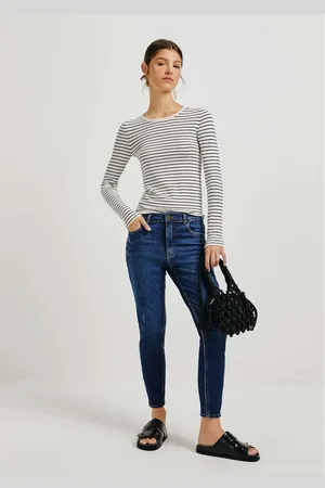 Hering Calça Jeans Básica Feminina Cintura Média Skinny Com Puídos