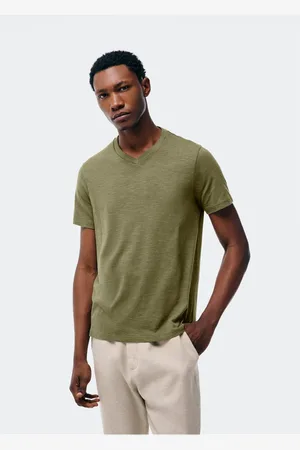 Hering Camiseta Básica Masculina Slim Gola V Em Malha Flamê