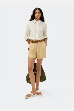 Hering Shorts Feminino De Alfaiataria Em Linho
