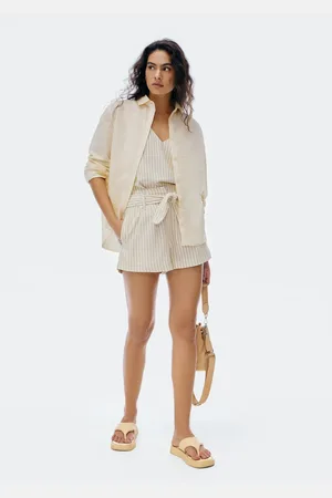 Hering Shorts Feminino Fio Tinto Com Linho