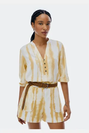 Hering Blusa Feminina Estampada Decote V Manga Bufante