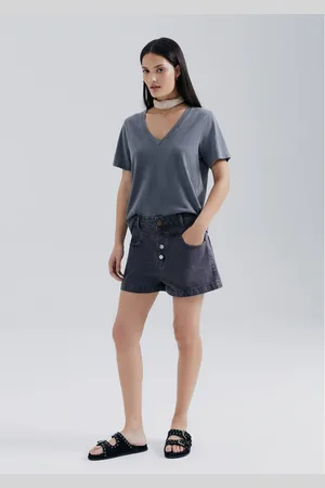 Hering Shorts De Sarja Feminino Estonado