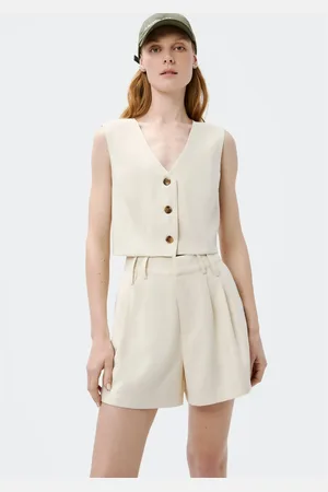 Hering Shorts Feminino Em Alfaiataria Peach Touch