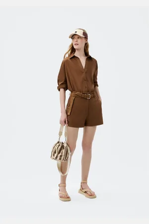 Hering Shorts Feminino Alfaiataria Com Linho