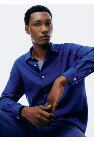 Hering Camisa Masculina Manga Longa Slim Com Linho