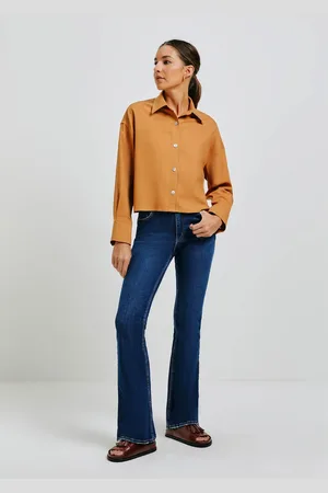 Hering Calça Jeans Básica Feminina Flare Cintura Média Com Elastano