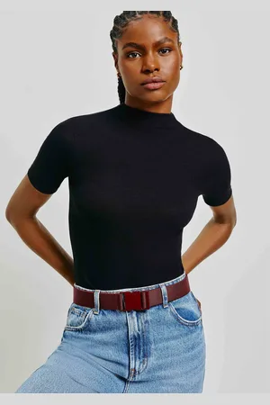 Hering Blusa Básica Feminina Gola Alta Em Ribana Canelada