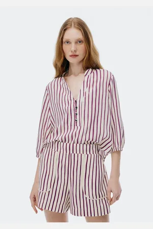 Hering Blusa Feminina Estampada Decote V Manga Bufante