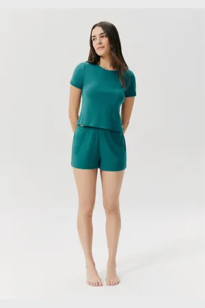 Hering Pijama Curto Feminino Em Ribana Canelada