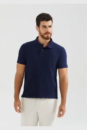 Hering Camisa Polo Masculina Manga Curta Slim Com elastano