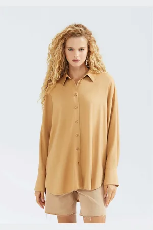 Hering Camisa Feminina Alongada Manga Longa Com Linho
