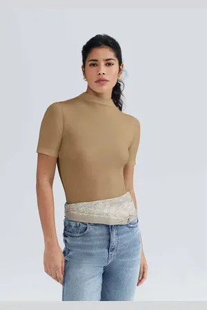 Hering Blusa Básica Feminina Gola Alta Em Ribana Canelada