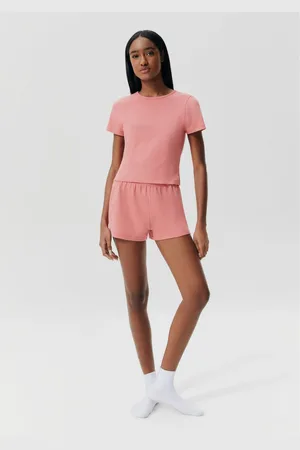 Hering Pijama Curto Feminino Em Ribana Canelada
