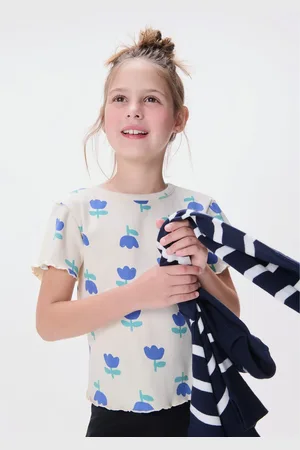 Hering Blusa Infantil Menina Manga Curta Em Ribana Estampada