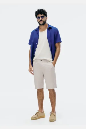 Hering Bermuda Básica Masculina Chino Em Tecido Fio Tinto