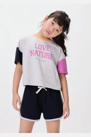Hering Conjunto Curto Em Moletom Infantil Menina Com Estampa