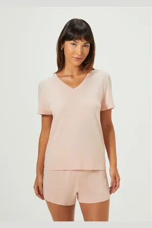 Hering Pijama Curto Feminino Em Malha De Algodão