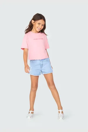 Hering Blusa Cropped Infantil Menina Manga Curta