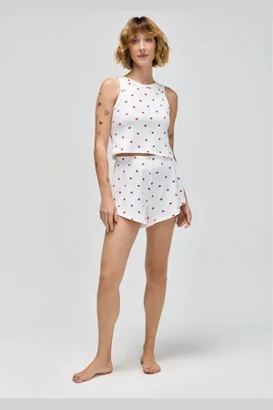 Hering Pijama Curto Feminino Estampado Em Ribana