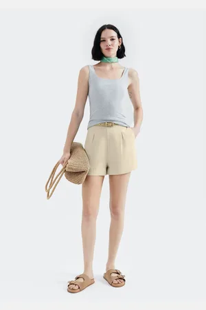 Hering Shorts Feminino Cintura Alta Em Alfaiataria
